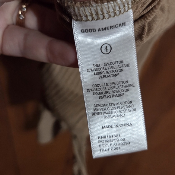 Good American Women's GB0299 Size 4 Beige Ribbed One Piece Bodysuit - Picture 3 of 3